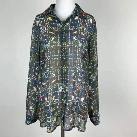 Cabi top size L artsy button down style# 129 artsy - Picture 11 of 11